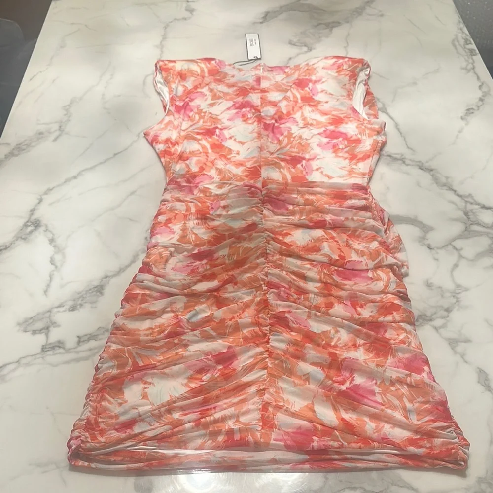 BCBG Vibrant Pink and Orange Mini Dress - Picture 7 of 15